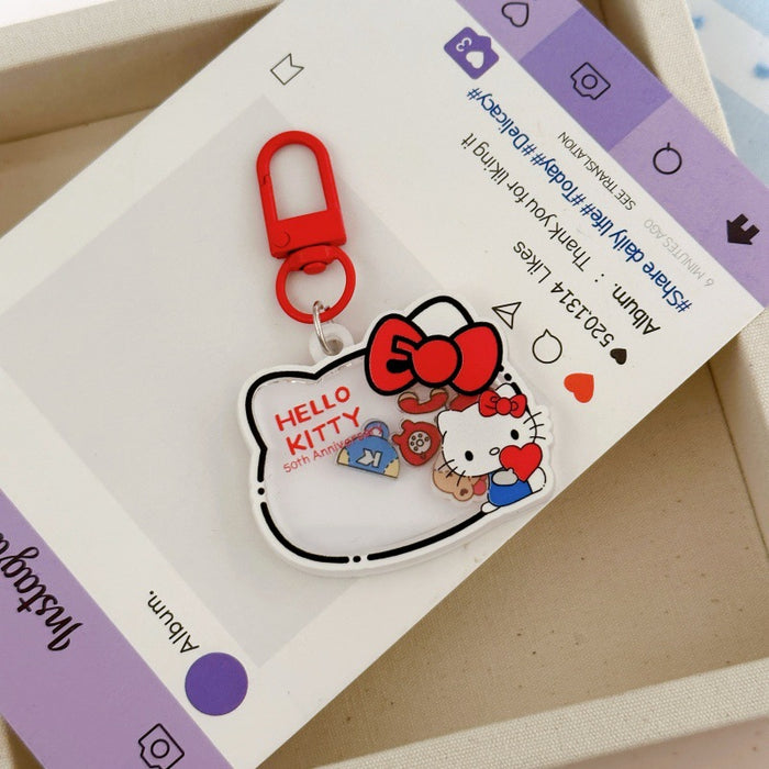 Wholesale Cartoon Wobble Cat Acrylic Keychain Bag Charm Cute Gift For Classmate Car Key Accessory Decorative Purse Pendant