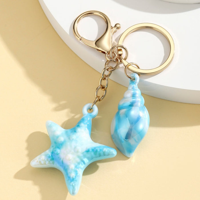 Wholesale Marine Life Watercolor Starfish Keychain