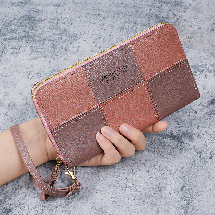 Wholesale Geometric Pattern PU Long Wallet with Phone Pocket - Trendy Fashion Accessory