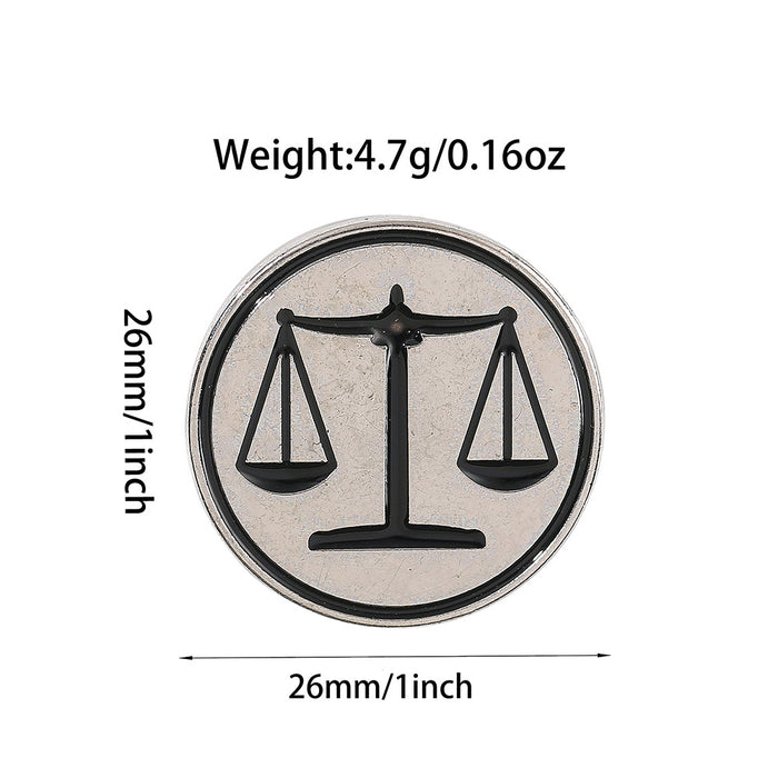 Wholesale Metal Balance Scale Brooch Stylish Justice Badge Pin Fun Decorative Hat Coat Accessory Gift