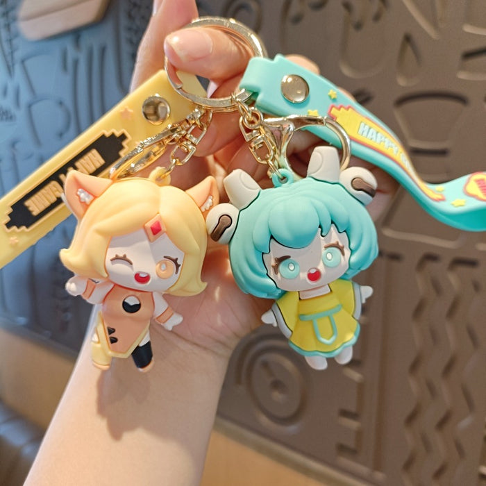 Wholesale Cartoon Silicone Doll Keychain JDC-KC-MingT181