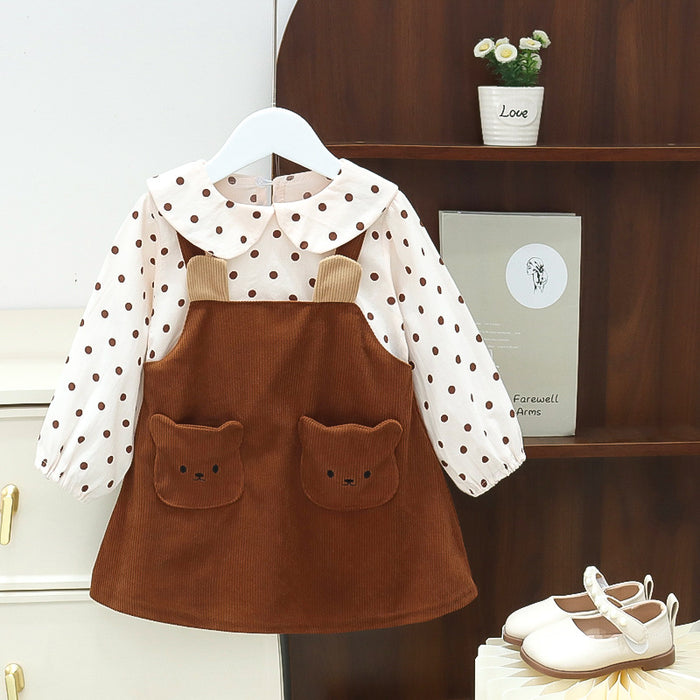 Wholesale Polka Dot Baby Bear Children's Skirt JDC-CTS-MianY025