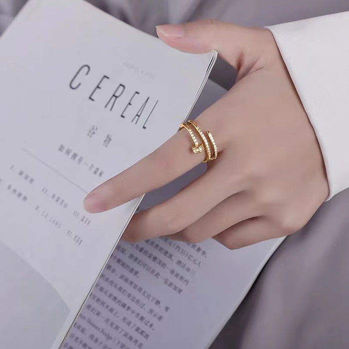 Wholesale Diamond Multi-layer Nail Ring Niche High-end Fashion Cold Style Zircon Jewelry