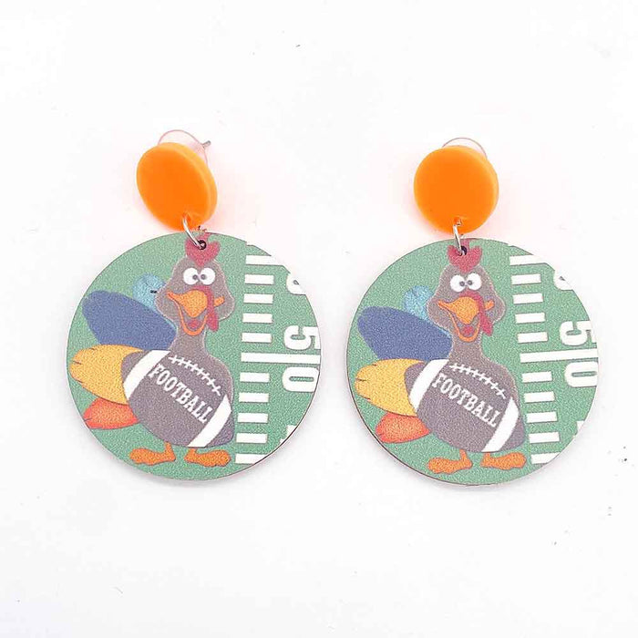 Wholesale Autumn Thanksgiving Wooden Earrings JDC-ES-Susheng003