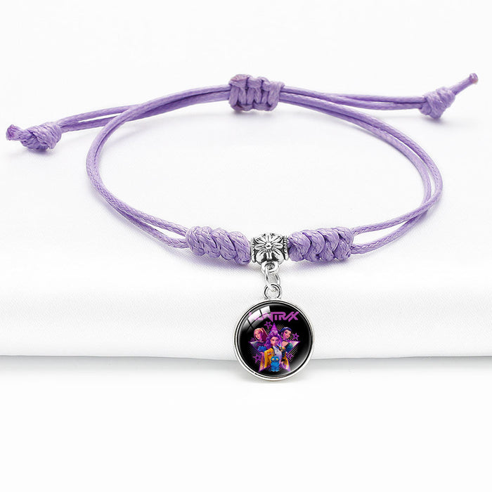 Wholesale KPOP Cartoon Pendant Multi-Color Adjustable Braided Bracelet