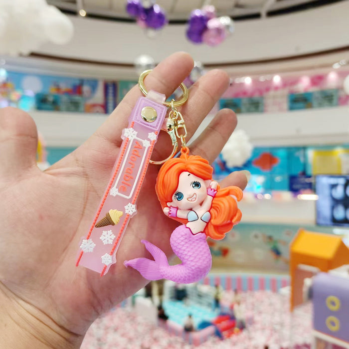 Wholesale Cartoon Drop Glue Mermaid Doll Keychain JDC-KC-HuJian003