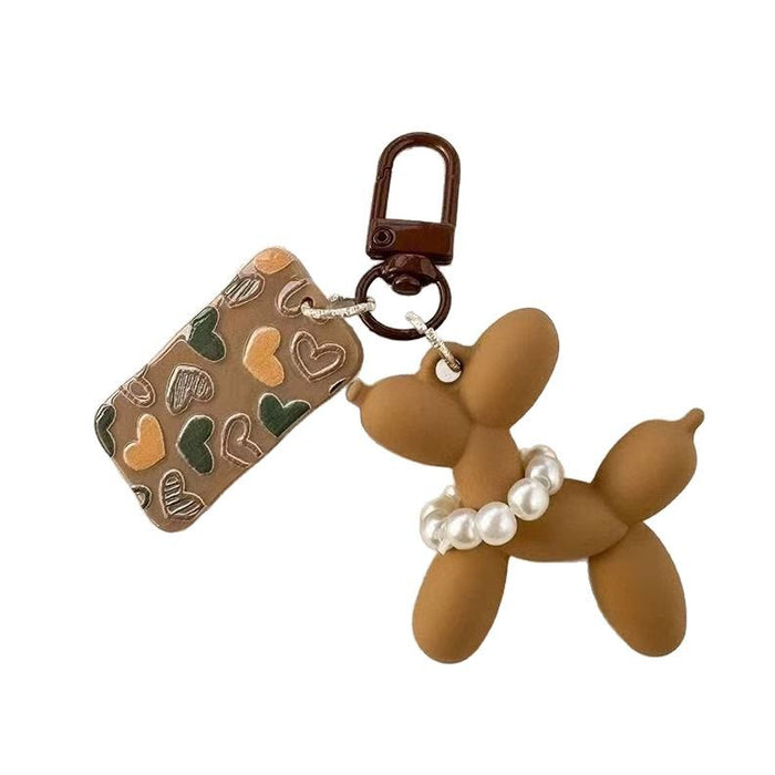 Wholesale brown Flower Ballon Dog Keychain Maillard Pendant Distinctive