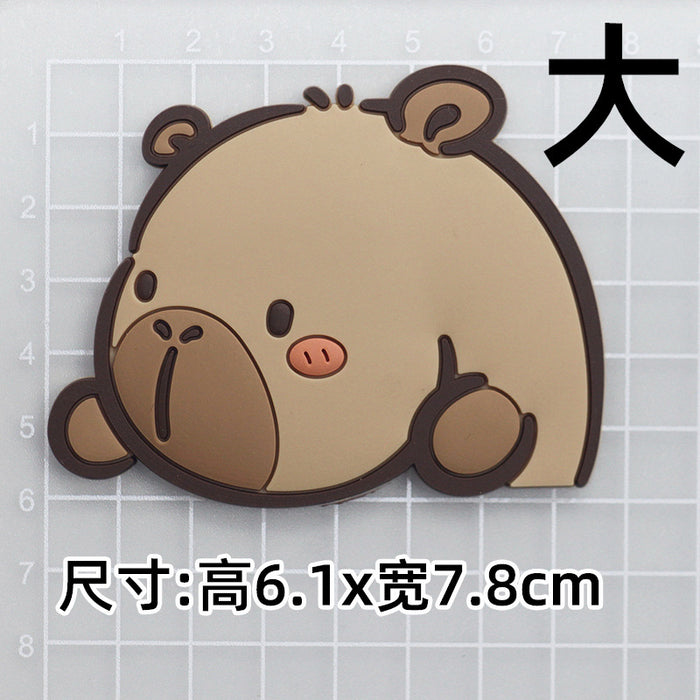 Wholesale 10pcs Capybara soft rubber decoration handmade DIY accessories mobile phone case slippers buckle cup stickers