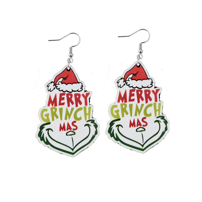 Wholesale Christmas Acrylic Wooden Fashion Earrings JDC-ES-YiY005