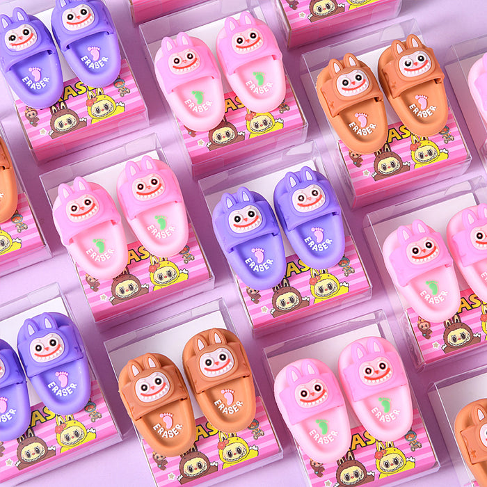 Wholesale Creative slipper shape eraser kindergarten boys and girls primary school students cute clean debris