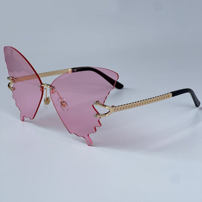 Wholesale Butterfly Large Frame Women's PC Sunglasses JDC-SG-HongR015