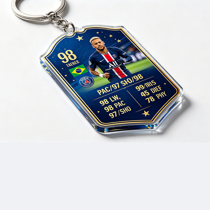 Wholesale 2pcs World Cup Shield Shape Football Star Acrylic Keychain