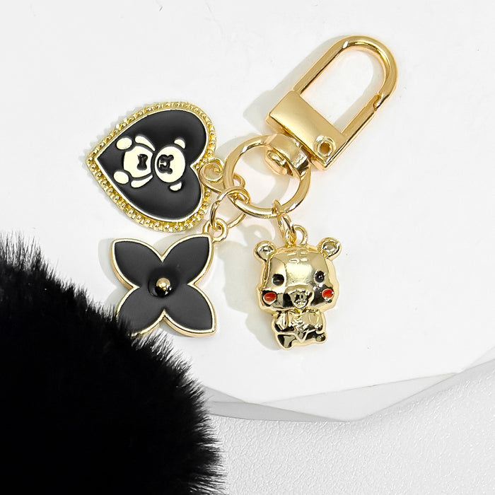 Wholesale Fur Ball Keychain Cute Tiger earbuds Protective Pendant