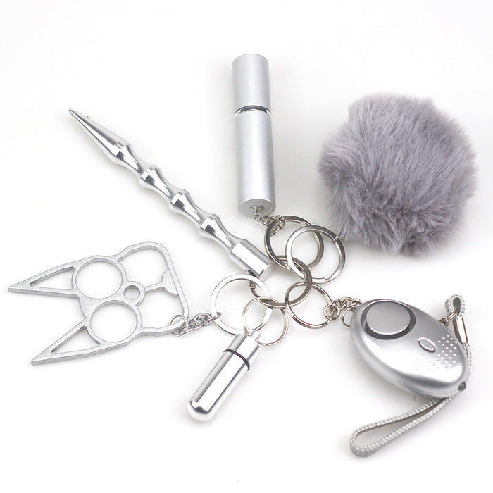 Wholesale Stainless Steel Women S Safety Keychain 6 Piece Set Personal Alarm Whistle Trendy Everyday Fashion Accessory For Boutique Resale
