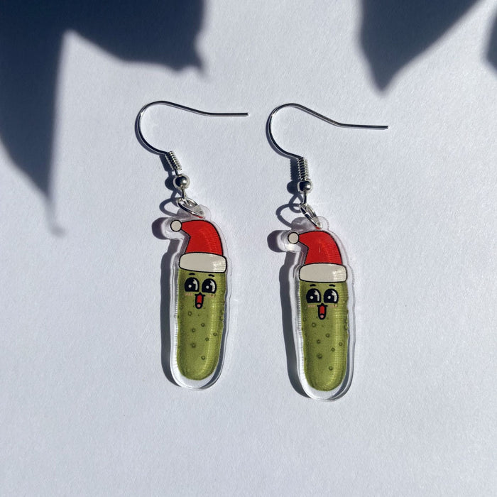 Wholesale Christmas acrylic earrings cute funny vegetable double-sided cucumber fun cartoon creative earrings