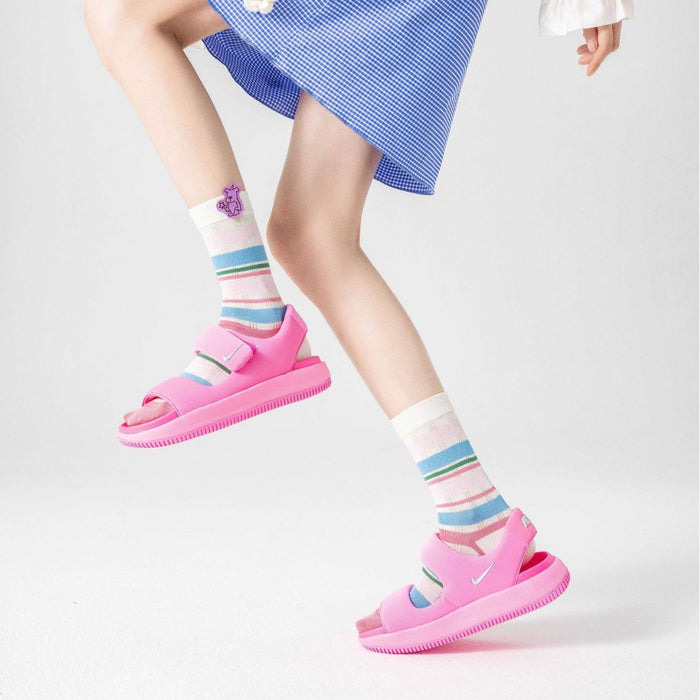 Wholesale Boneless socks for children, mid tube socks, cotton pile socks, white boneless color blocked socks for children