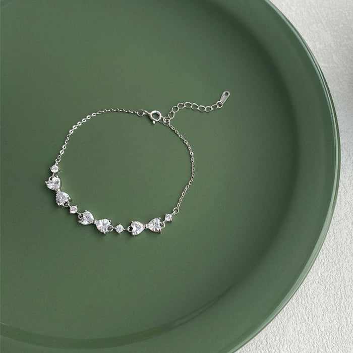 Wholesale Silver Accessible Bow Flash Diamond Zircon Bracelet for Women