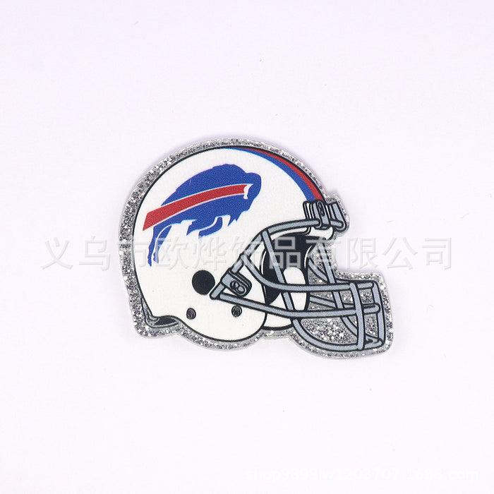 Wholesale 10pcs Cartoon Football Helmet Cartoon Acrylic DIY Patch Accessories JDC-FK-OuYie016