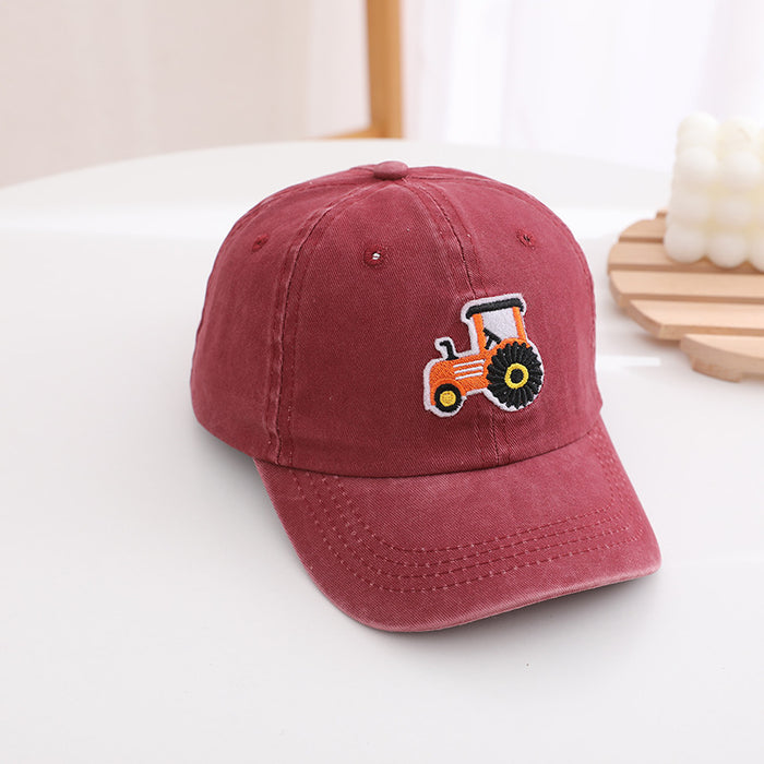 Wholesale Children' s Washable Retro Excavator Cartoon Baseball Hat