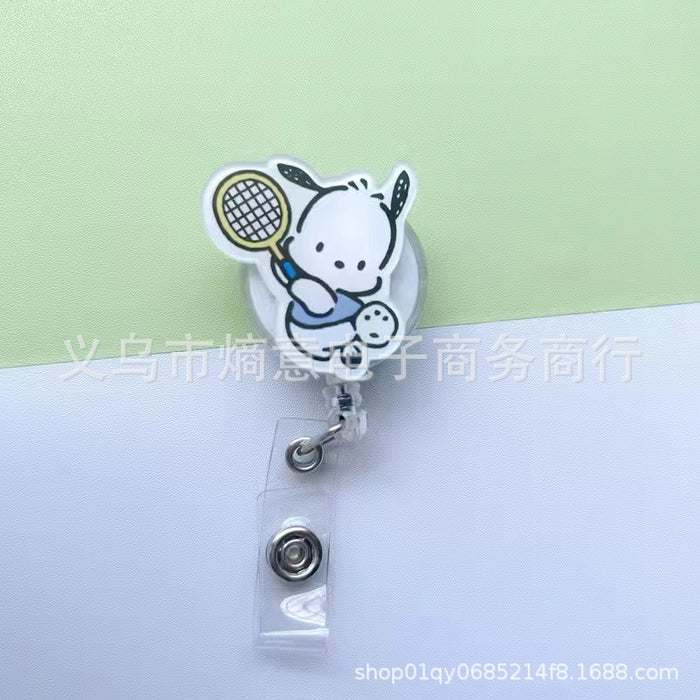 Wholesale Cute Cartoon Retractable Hanging Buckle Badge Reels Keychains