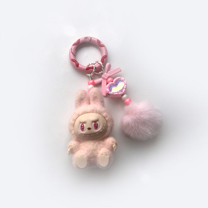 Wholesale Flocked Mini Keychain Vinyl Cute Baby Walking Bag Mobile Phone Pendant Cute Pendant