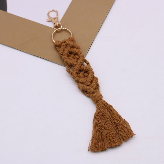 Wholesale Cotton Rope Hand-woven Tassel Keychain JDC-KC-LanXuan001
