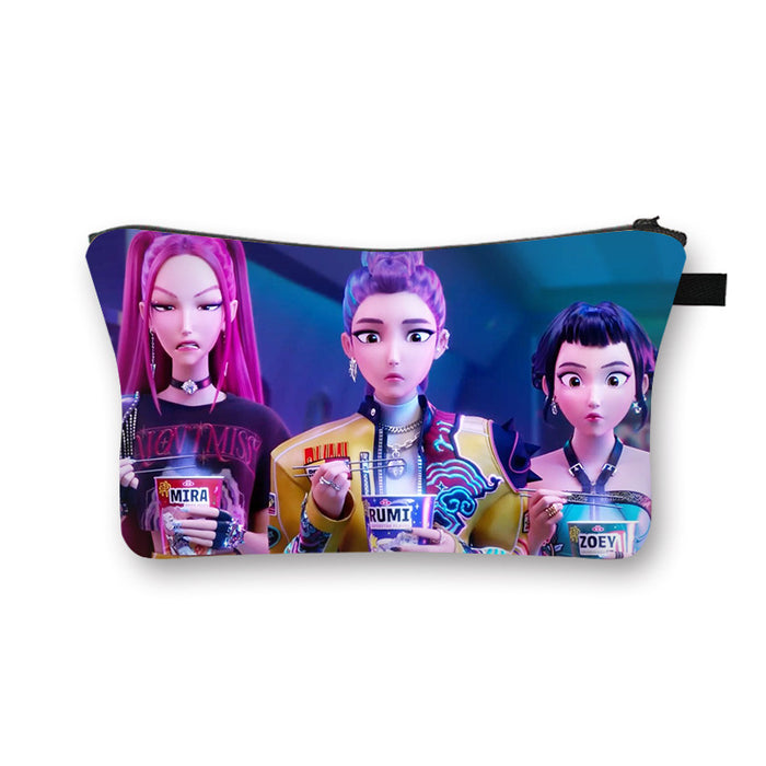 Wholesale Kpop Girls'  large capacity desktop storage cosmetic bag