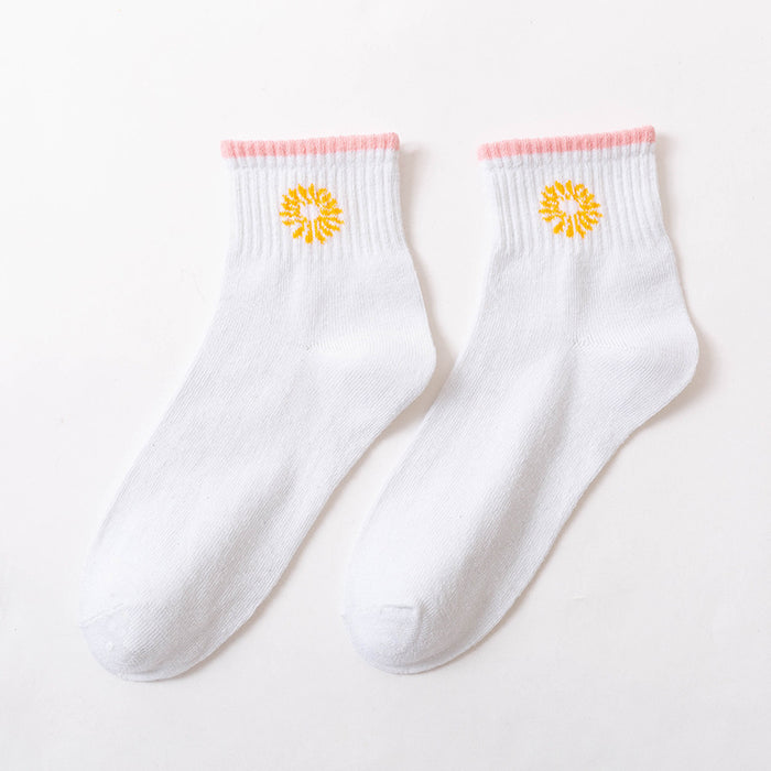 Wholesale of 10pcs Medium Tube Chrysanthemum Socks JDC-SK-Miqi002