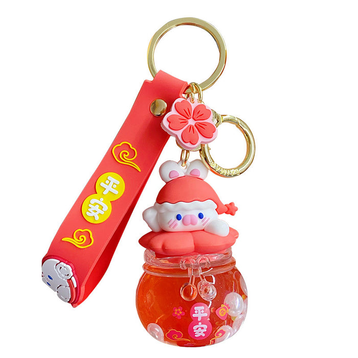 Wholesale Oil in Keychain Trendy Exquisite Drifting Bottle Couple Keychain Pendant