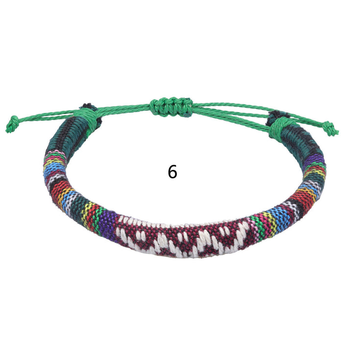 Wholesale Artificial Leather Simia National Style Hand Woven Bracelet JDC-BT-YiYe001