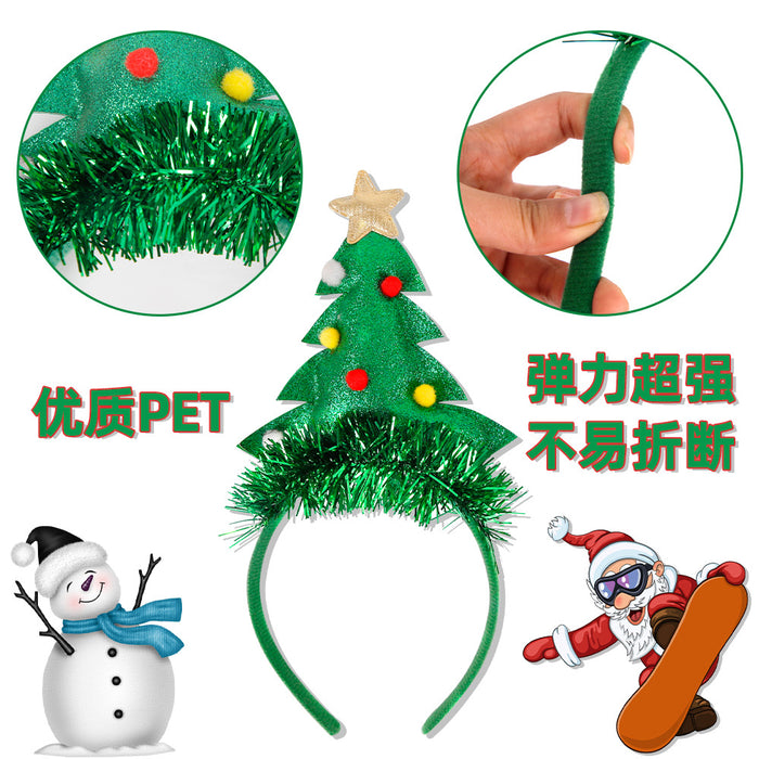 Wholesale Christmas Hair Band Headwear Children Adult Party Decoration Christmas Hat Christmas Tree Headband Hair Accessories