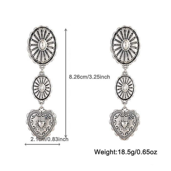 Wholesale Valentine's Day Love Heart Earrings Vintage Alloy Earrings JDC-ES-KenJie001