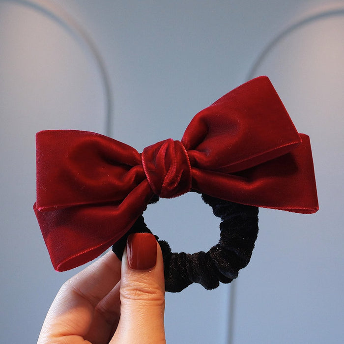 Wholesale black bow hair rope hair accessories velvet simple temperament hair tie female hair band new high-grade hair rope