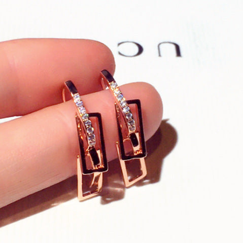 Wholesale Zircon Geometric Alloy Earrings JDC-ES-PaiL004