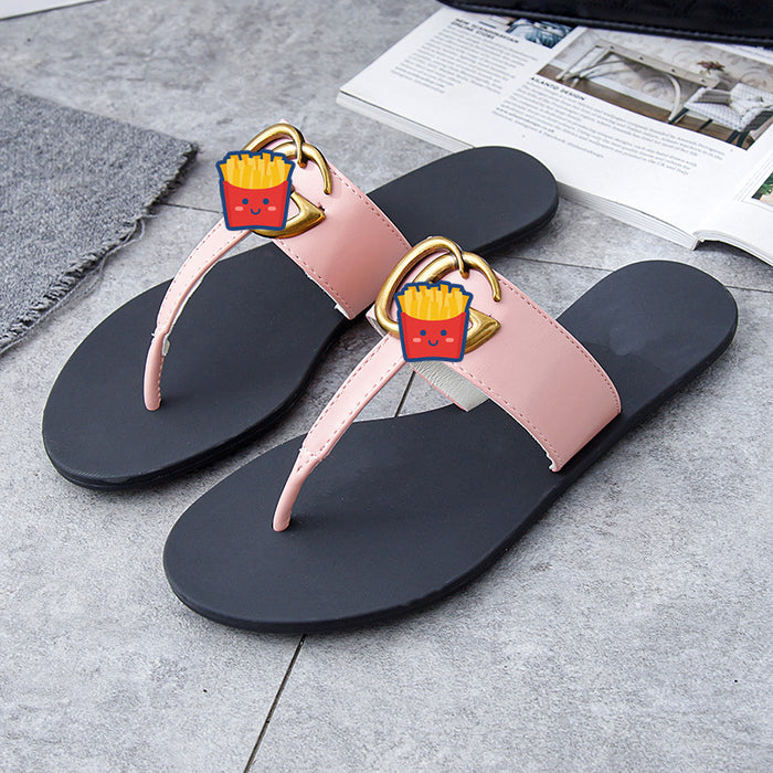 Wholesale Summer Leather Slippers for Women JDC-SP-YaNuo005