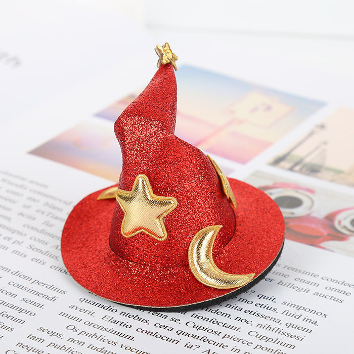 Wholesale Red Witch Hat Hair Clip Handmade Cloth  Party Prop DIY Small Pointed Hat Hair Accessory For Chic Styling