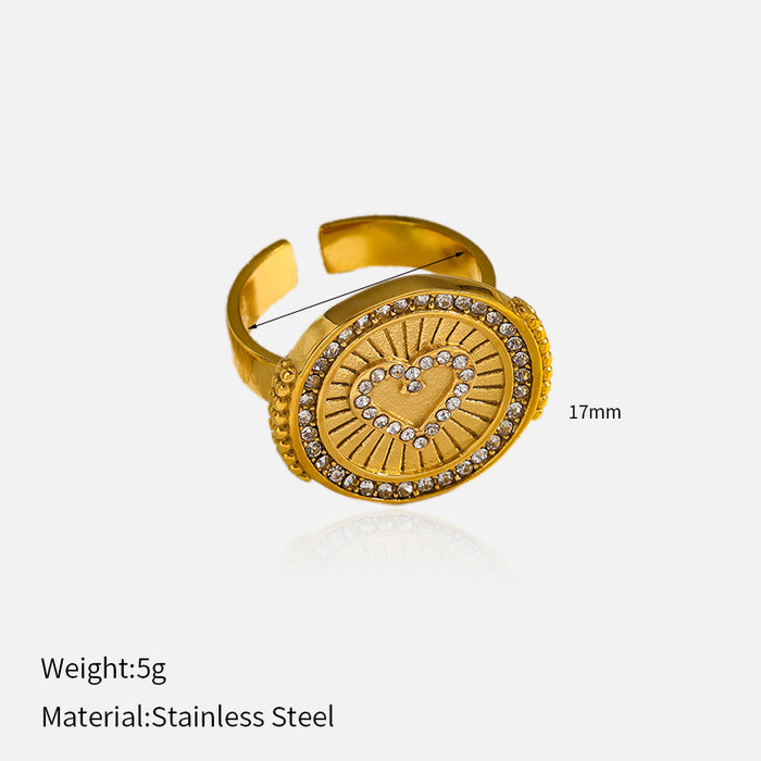 Wholesale Electroplating stainless steel ring, niche, high-end, light luxury, non fading, open mouth ring