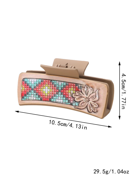 Wholesale Western Wind Cactus Sunflower Pattern Grab Clip Women Shark Clip Hairpin