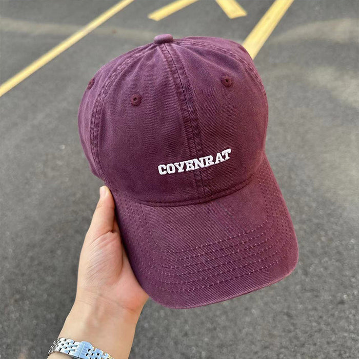 Wholesale New embroidered purple hat, women's baseball cap, widened brim, duckbill cap, couple sun hat, men's