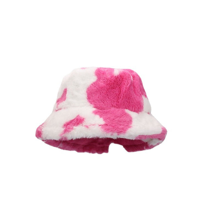 Wholesale Cow Tattoo  Rabbit Fur Bucket Hat Thickened To Keep Warm JDC-FH-HuiK001