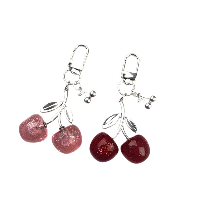 Wholesale Zinc Alloy Cherry Keychain Pendant Cute Simulated Fruit Design MOQ≥10