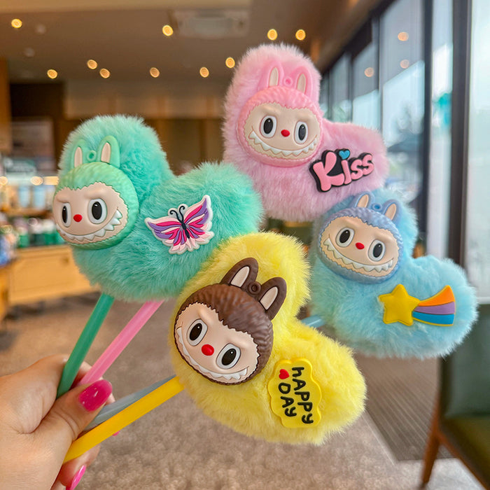 Wholesale cute little rabbit fur ball ball pen