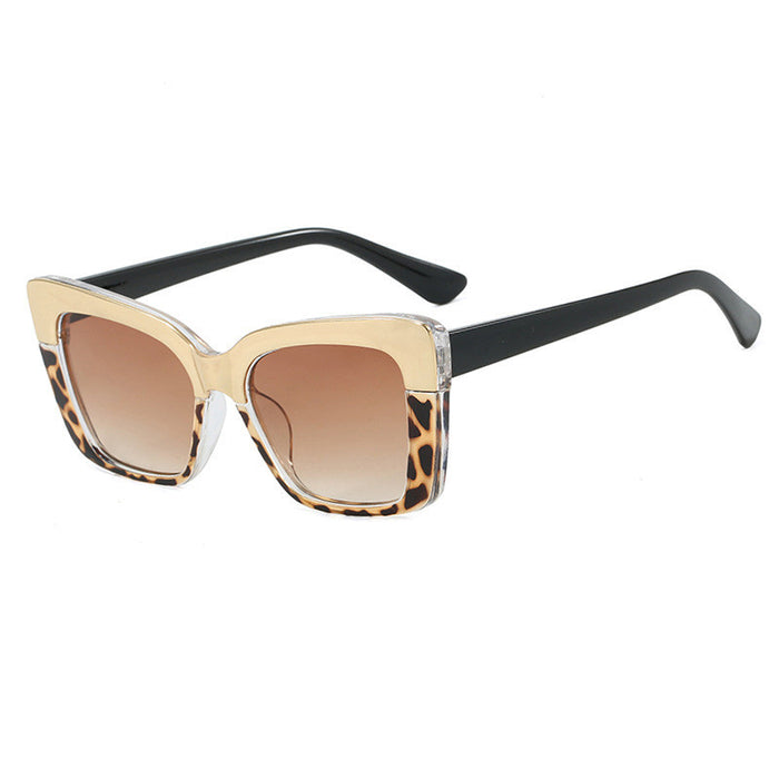 Wholesale Avant garde black and white contrasting box sunglasses for personalized photography, concave shaped UV resistant sunglasses