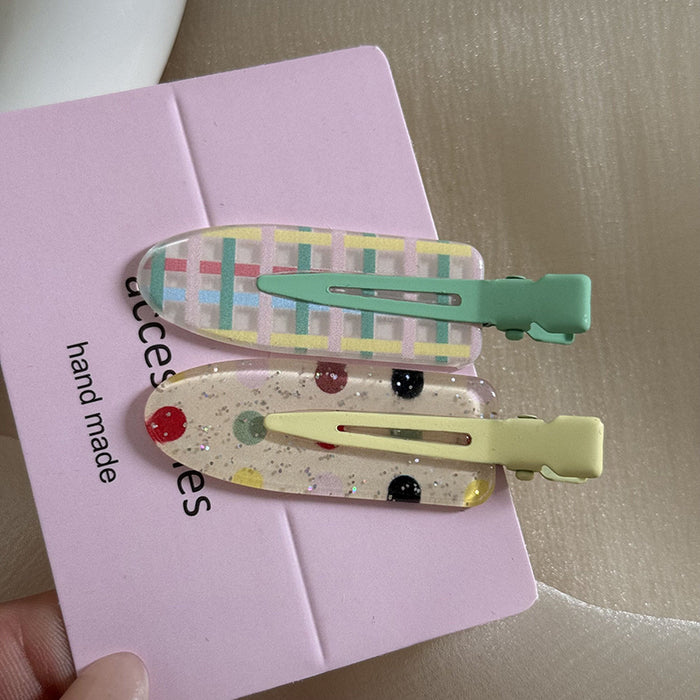 Wholesale 2-piece/set juice series hairpin clip seamless hairpin hair accessories glitter bangs clip