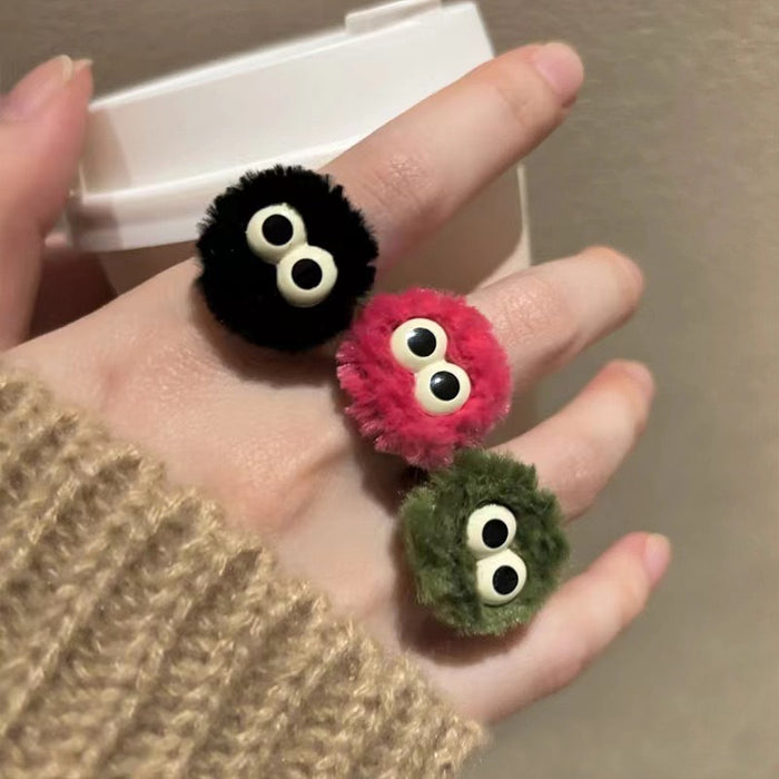 Wholesale Plush ring, niche design, cartoon and funny, index finger ring, fashionable and personalized ring