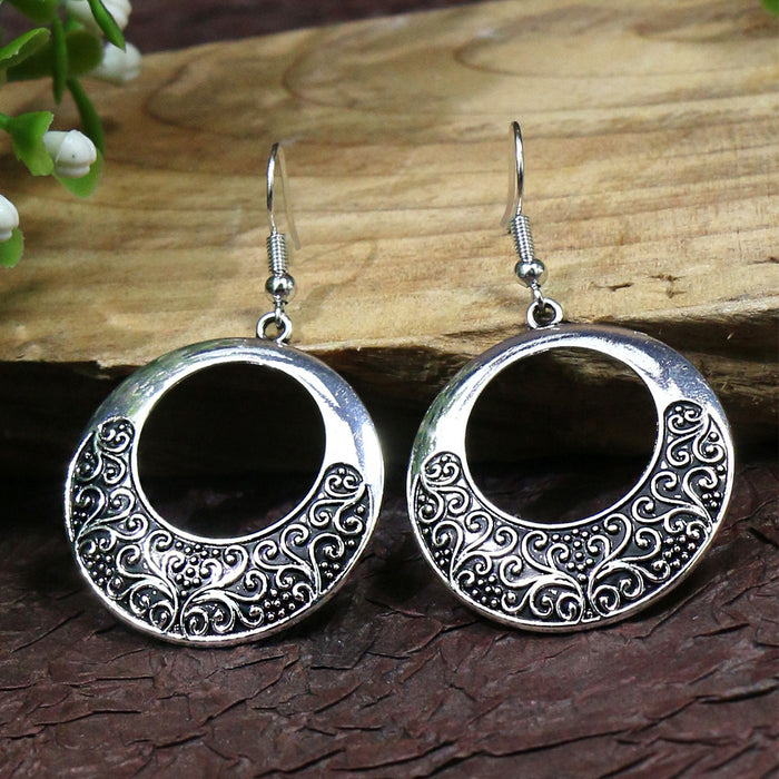 Wholesale Bohemian Turquoise Drop Earrings Alloy Electroplated Geometric Design MOQ≥2