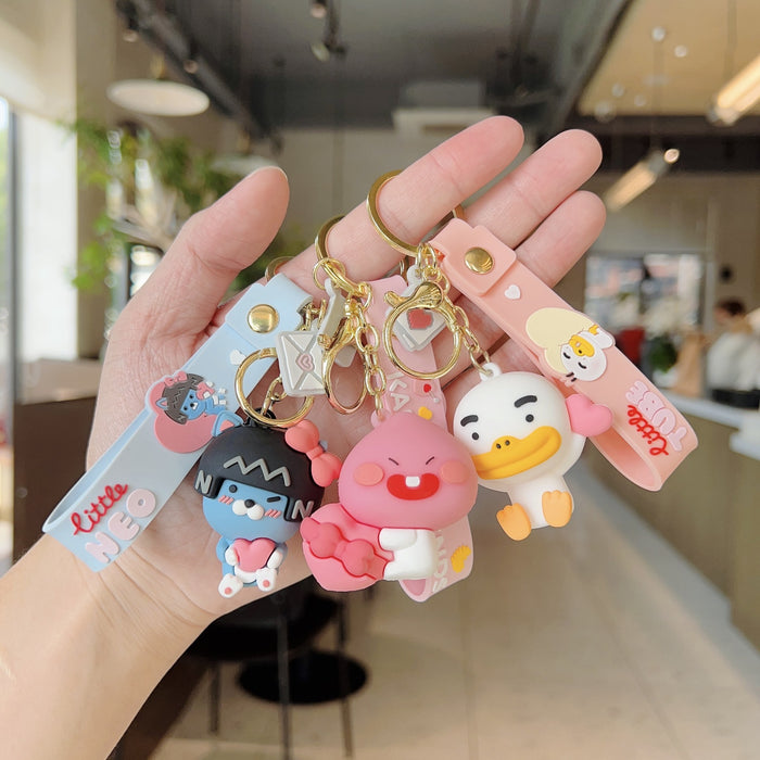 Wholesale Silicone Cartoon Doll Teddy Bear Keychain JDC-KC-WC013