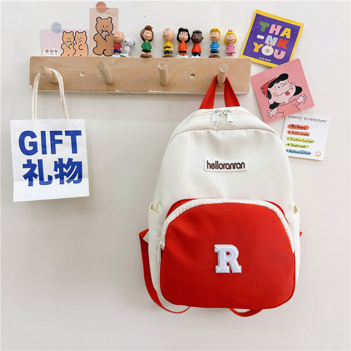 Wholesale Letter Contrast Nylon Children's Backpack JDC-BP-YuanDuo082