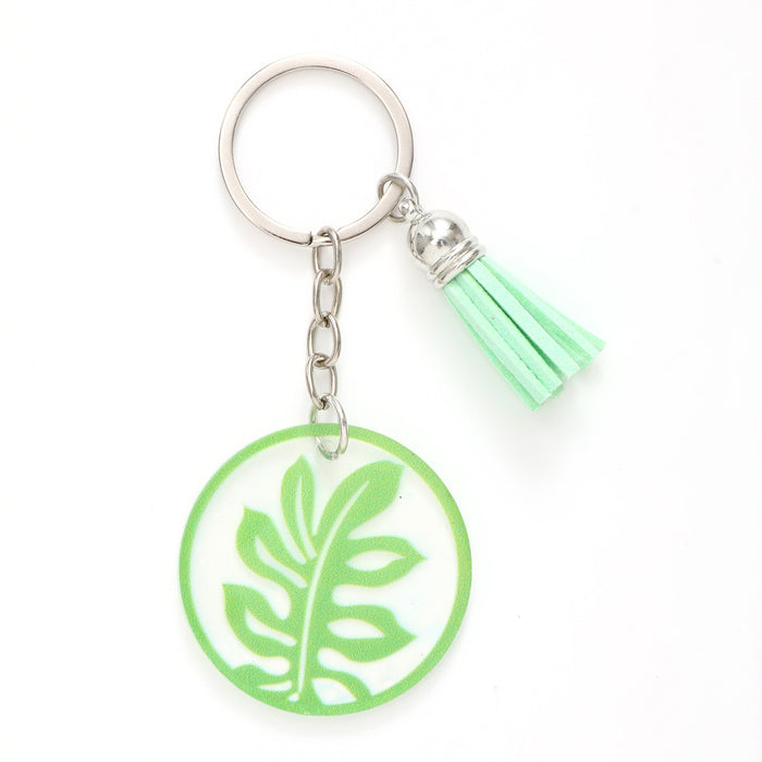 Wholesale Acrylic Flowers and Leaves Keychain JDC-KC-YiTian011