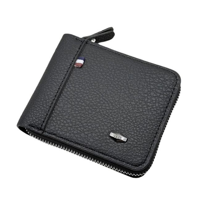 Wholesale Fashion Men' s PU Leather Solid Color Large Capacity Wallet with Coin Pocket MOQ≥2